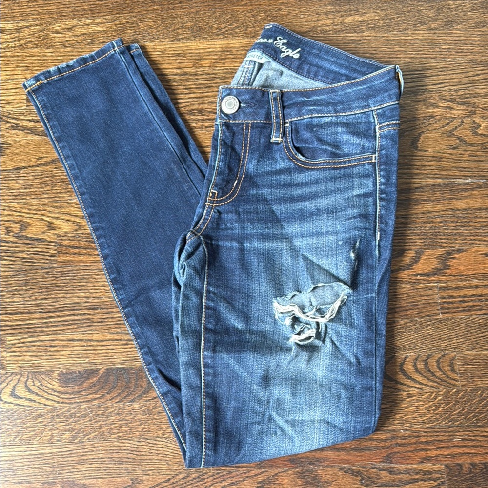 Women's Blue Distressed Jeans